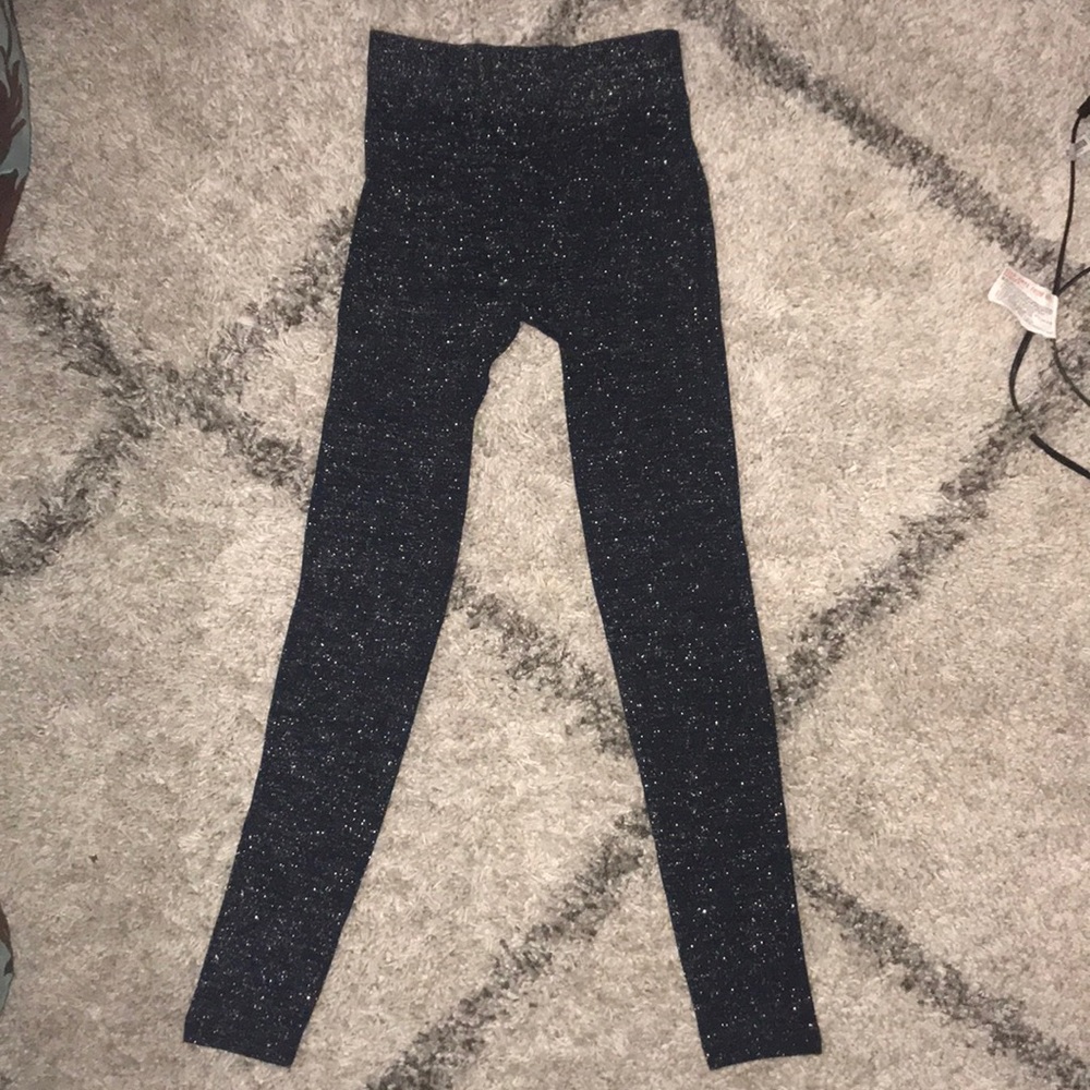 Black sparkle leggings, fleece inside